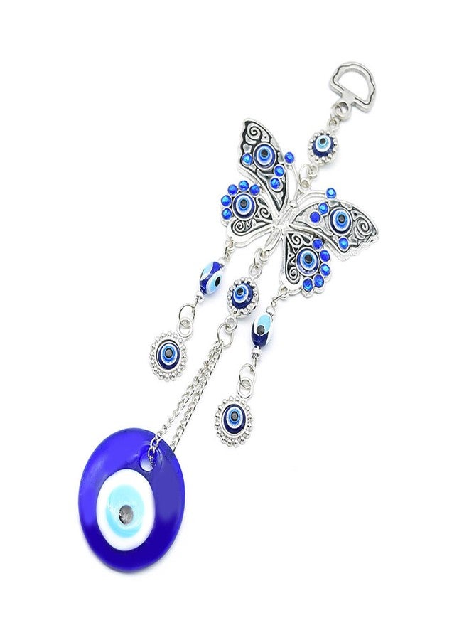 Persofine Blue Evil Eye Hanging Decoration Nazar Amulet Wall Hanging Home Protection and Blessing Decor (Butterfly-A) - Image 2